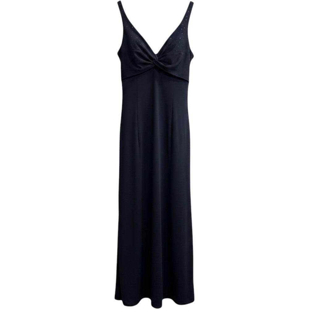 Vintage Scott McClintock Y2K Dress Womens 14‎ Blue Chiffon Babydoll Sequin Gown
